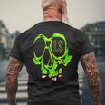 Lucky Green Skull Mens Back Print T-shirt Gifts for Old Men