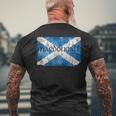 Macdougall Scottish Clan Name Scotland Flag Mens Back Print T-shirt Gifts for Old Men