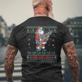Machine Santa Claus Gun Lover Ugly Christmas Sweater Men's T-shirt Back Print Gifts for Old Men