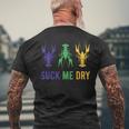 Mardi Gras Outfit Funny Suck Me Dry Crawfish Carnival Party Mens Back Print T-shirt Gifts for Old Men