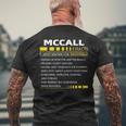 Mccall Name Gift Mccall Facts V2 Mens Back Print T-shirt Gifts for Old Men