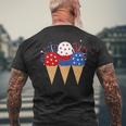 Memorial Day 4Th Of July Patriotic Ice Cream Cones Popsicle Mens Back Print T-shirt Gifts for Old Men