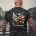 Memorial Day Land Of Free Because Of Brave Veterans American Mens Back Print T-shirt Gifts for Old Men