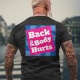 Mens Funny Back Body Hurts Tee Quote Workout Gym Top Mens Back Print T-shirt Gifts for Old Men