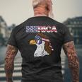 Merica Bald Eagle Mullet Sunglasses Fourth July 4Th Patriot Mens Back Print T-shirt Gifts for Old Men