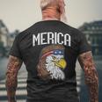 Merica Eagle Mullet 4Th Of July Redneck Patriot Men's Back Print T-shirt Gifts for Old Men