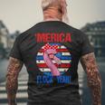 Merica Flock Yeah 4Th July Funny Patriotic Flamingo 1 Mens Back Print T-shirt Gifts for Old Men