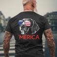 Merica Weimaraner American Flag 4Th Of July Men's T-shirt Back Print Gifts for Old Men