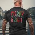 Merry And Bright Christmas Women Girls Kids Toddlers Cute Mens Back Print T-shirt Gifts for Old Men
