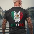 Mexico City Mexican Flag Heart Viva Mexico Independence Day Men's T-shirt Back Print Gifts for Old Men