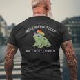 Misgenderin Folks Aint Very Cowboy Retro Frog Lgbtq Pride Mens Back Print T-shirt Gifts for Old Men