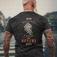 Mohawk Native American Indian Woman Never Underestimate Mens Back Print T-shirt Gifts for Old Men
