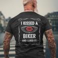 Motorcycle I Kissed A Biker And I Liked It Men's Back Print T-shirt Gifts for Old Men