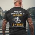 Mountain Bike Ebike Biker Dad Cyclist Gift Ebike Bicycle Gift For Mens Mens Back Print T-shirt Gifts for Old Men