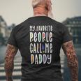 My Favorite People Call Me Papa For Grandpa Fathers Mens Back Print T-shirt Gifts for Old Men