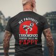 My Favorite Taekwondo Fighter Calls Me Pappy Fathers Day Mens Back Print T-shirt Gifts for Old Men