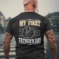 My First Fathers Day Daddy Dad Papa Funny First Fathers Day Mens Back Print T-shirt Gifts for Old Men