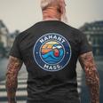 Nahant Massachusetts Ma Vintage Nautical Waves Men's T-shirt Back Print Gifts for Old Men