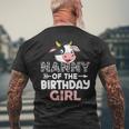 Nanny Of The Birthday Girl Cows Farm Cow Nanny Men's Back Print T-shirt Gifts for Old Men