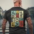 Nazca Lines Peru Geoglyph Monkey Astronaut Spider Retro Men's T-shirt Back Print Gifts for Old Men