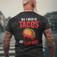All I Need Is Tacos And Horror Movies Cinco De Mayo Mexican Movies Men's T-shirt Back Print Gifts for Old Men