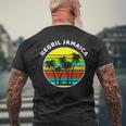 Negril Jamaica Palm Trees Silhouette Sunset Jamaica Men's T-shirt Back Print Gifts for Old Men