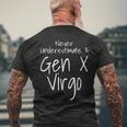 Never Underestimate A Gen X Virgo Zodiac Sign Funny Saying Mens Back Print T-shirt Gifts for Old Men