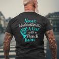 Never Underestimate A Girl Funny French Horn Player Gift Mens Back Print T-shirt Gifts for Old Men