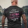 Never Underestimate A Girl With A French Horn Gift Idea Mens Back Print T-shirt Gifts for Old Men