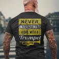 Never Underestimate A Girl With A Trumpe Mens Back Print T-shirt Gifts for Old Men