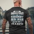 Never Underestimate A Grumpy Old Man Who Was Born In March Mens Back Print T-shirt Gifts for Old Men