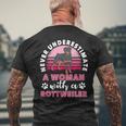 Never Underestimate A Man With A Rottweiler Mens Back Print T-shirt Gifts for Old Men