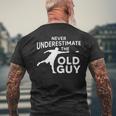 Never Underestimate An Old Man Disc Golf Best Gift Mens Back Print T-shirt Gifts for Old Men