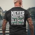 Never Underestimate An Old Man On St Patricks Day Mens Back Print T-shirt Gifts for Old Men