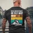 Never Underestimate An Old Man Water Sport Funny Jet Ski Old Man Funny Gifts Mens Back Print T-shirt Gifts for Old Men