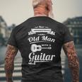 Never Underestimate An Old Man With A Guitar Dad Grandpa Gift For Mens Mens Back Print T-shirt Gifts for Old Men