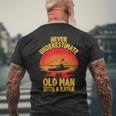 Never Underestimate An Old Man With A Kayak Quote Funny Mens Back Print T-shirt Gifts for Old Men