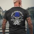 Never Underestimate An Old Man With Axe Throwing Lumberjack Mens Back Print T-shirt Gifts for Old Men