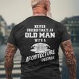 Never Underestimate Old Man With Architecture Degree Old Man Funny Gifts Mens Back Print T-shirt Gifts for Old Men