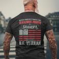Never Underestimate The Tenacious Power Of Veteran Grandpa Mens Back Print T-shirt Gifts for Old Men