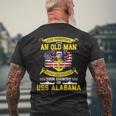 Never Underestimate Uss Alabama Bb60 Battleship Mens Back Print T-shirt Gifts for Old Men