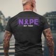 Nope Not Today Hodgkins Lymphoma Survivor Purple Ribbon Mens Back Print T-shirt Gifts for Old Men