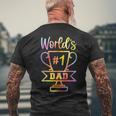 Number 1 Dad Fathers Day Funny Gifts For Dad Mens Back Print T-shirt Gifts for Old Men