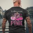 In October We Wear Pink Pumpkin Breast Cancer Awareness Men's T-shirt Back Print Gifts for Old Men