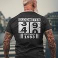 Oldometer 39-40 Born In September 1983 40Th Birthday Men's T-shirt Back Print Gifts for Old Men