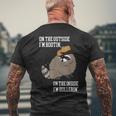 On The Outside Im Hootin On The Inside Im Hollerin Mens Back Print T-shirt Gifts for Old Men