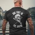 One Foot In The Grave Funny Amputee Gift - One Foot In The Grave Funny Amputee Gift Mens Back Print T-shirt Gifts for Old Men