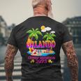 Orlando Family Vacation 2023 Summer Beach Matching Tropical Family Vacation Funny Designs Funny Gifts Mens Back Print T-shirt Gifts for Old Men
