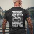 Panzer Tanker Never Underestimate A Tank Driver Mens Back Print T-shirt Gifts for Old Men