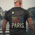 Paris France Paris Vacation Eiffel Tower Paris Souvenir Men's T-shirt Back Print Gifts for Old Men